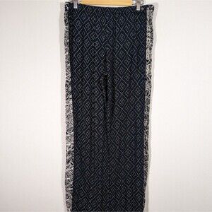 O'Neill Navy Print Casual Johnny Floral Summer Wide Leg Pants Women Size M